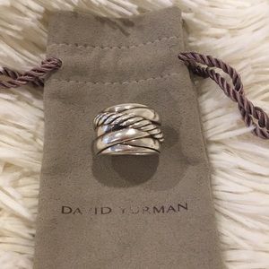 David Yurman wide cable crossover ring